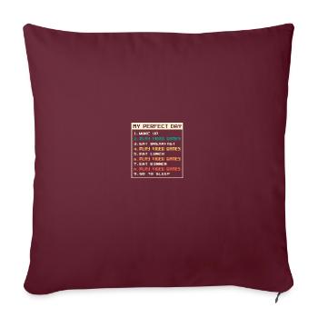Vintage My Perfect Day Video Video Games - Sofakissenbezug 45 x 45 cm - Burgunderrot - Vorne