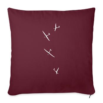 Planeur Vol à voile Planeur - Housse de coussin décorative 45 x 45 cm - bordeaux - Devant