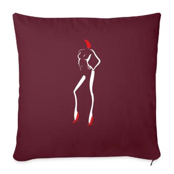Silhouette Frau Haar Schuhe Rot - Sofakissenbezug 45 x 45 cm - Burgunderrot - Vorne