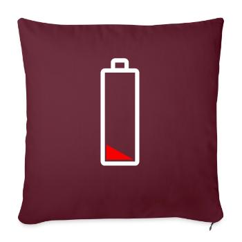 Batterie vide - parents mère père - énergie tout - Housse de coussin décorative 45 x 45 cm - bordeaux - Devant