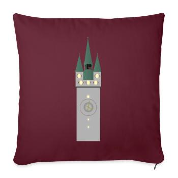 Straubing city tower de nuit - Housse de coussin décorative 45 x 45 cm - bordeaux - Devant