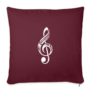 Clef Cool Tattoo Musique Style Tribal - Housse de coussin décorative 45 x 45 cm - bordeaux - Devant
