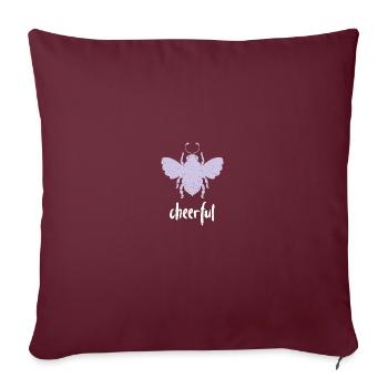 Abeille pastel violette Abeille gaie Soyez joyeux - Housse de coussin décorative 45 x 45 cm - bordeaux - Devant