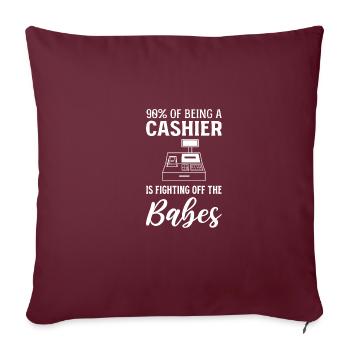 Les bébés se battent contre le cadeau du commis - Housse de coussin décorative 45 x 45 cm - bordeaux - Devant