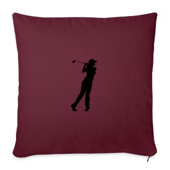 Golfeur Femme Silhouette - Housse de coussin décorative 45 x 45 cm - bordeaux - Devant