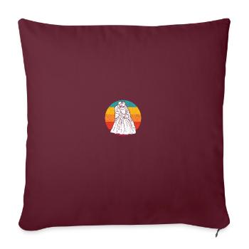 Coucher de soleil mariés - Housse de coussin décorative 45 x 45 cm - bordeaux - Devant