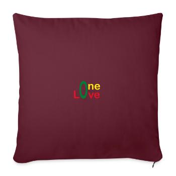One love - version 1 - Housse de coussin décorative 45 x 45 cm - bordeaux - Devant