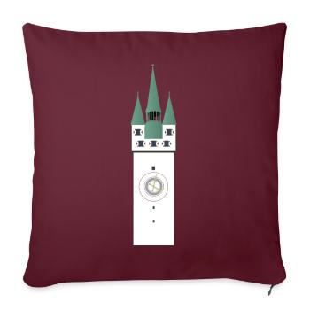 Tour de la ville de Straubing - Housse de coussin décorative 45 x 45 cm - bordeaux - Devant