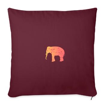 Eléphant Polygon orange jaune Abstrait Forme - Housse de coussin décorative 45 x 45 cm - bordeaux - Devant
