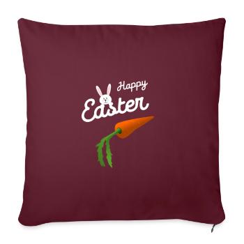 Pâques, le lapin de Pâques - Housse de coussin décorative 45 x 45 cm - bordeaux - Devant