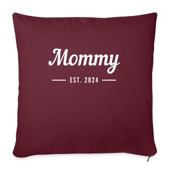2024 - Naissance de la fête des mères de maman - Housse de coussin décorative 45 x 45 cm - bordeaux - Devant