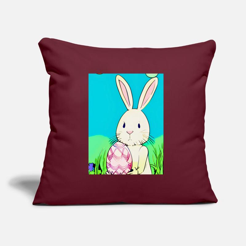 Neon Easter Bunny with Easter Egg in the Grass Sofa pillowcase 17,3'' x 17,3'' (45 x 45 cm)
