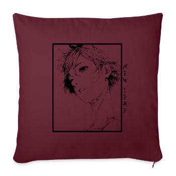 Fille Anime - Housse de coussin décorative 45 x 45 cm - bordeaux - Devant