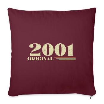 Original 2001 Jahrgang 2001 Retro Jubiläum 2001 - Sofakissenbezug 45 x 45 cm - Burgunderrot - Vorne