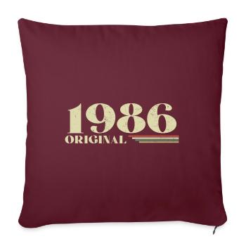 Original 1986 Vintage 1986 anniversaire 1986 rétro - Housse de coussin décorative 45 x 45 cm - bordeaux - Devant