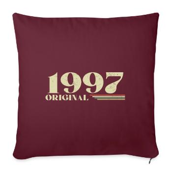 Original 1997 Vintage 1997 anniversaire 1997 rétro - Housse de coussin décorative 45 x 45 cm - bordeaux - Devant