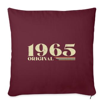 Original 1965 Vintage 1965 anniversaire 1965 rétro - Housse de coussin décorative 45 x 45 cm - bordeaux - Devant