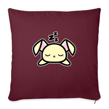 Conception mignonne de lapin endormi, style Kawaii - Housse de coussin décorative 45 x 45 cm - bordeaux - Devant