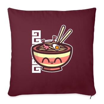 Nouilles Love Ramen Kawaii Style design cadeau - Housse de coussin décorative 45 x 45 cm - bordeaux - Devant