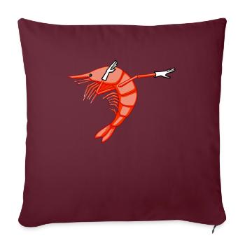 Crevettes crevettes Dab fruits de mer Scampi crabe - Housse de coussin décorative 45 x 45 cm - bordeaux - Devant