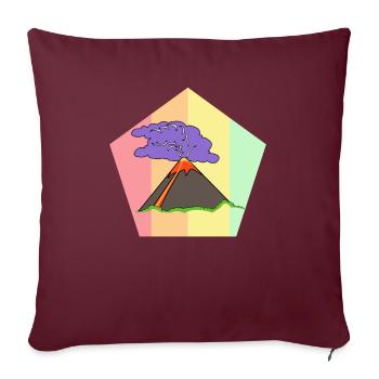 Retro Vulkan Lava Geologie Hawaii Eruption Vintage - Sofakissenbezug 45 x 45 cm - Burgunderrot - Vorne