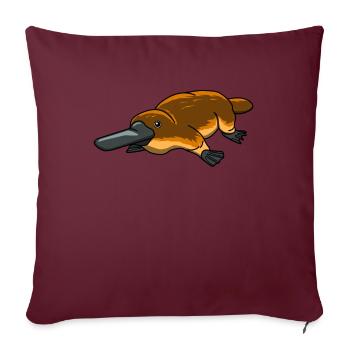 Animaux sauvages de canard ornithorynque - Housse de coussin décorative 45 x 45 cm - bordeaux - Devant
