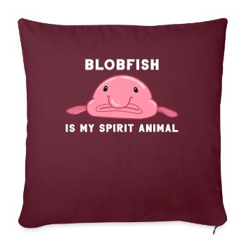 Blobfisch Gesichter Hässlicher Fisch Blob Ozean - Housse de coussin décorative 45 x 45 cm - bordeaux - Devant
