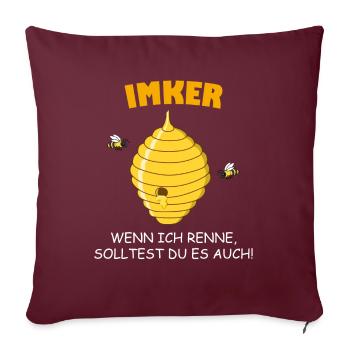 Cadeau de nid d'abeilles apicole apicole apiculteur - Housse de coussin décorative 45 x 45 cm - bordeaux - Devant