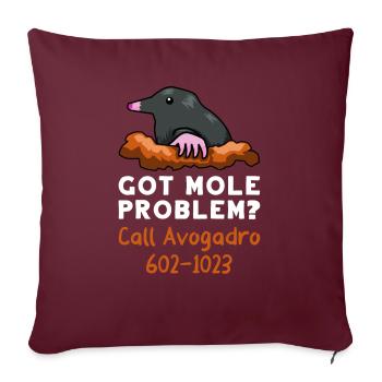 Cadeau de chimie Moles Moles Avogadro - Housse de coussin décorative 45 x 45 cm - bordeaux - Devant