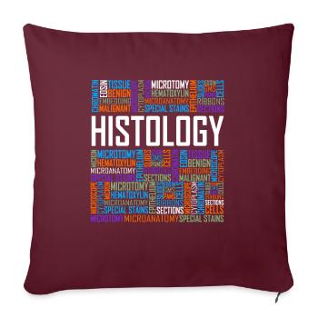 Mots d'histologie - Housse de coussin décorative 45 x 45 cm - bordeaux - Devant