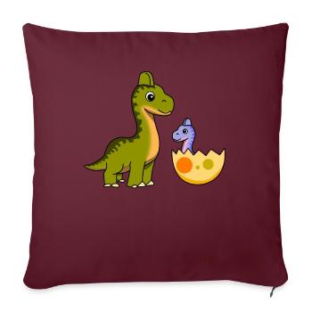Dinosaure frère frère amour progéniture famille - Housse de coussin décorative 45 x 45 cm - bordeaux - Devant