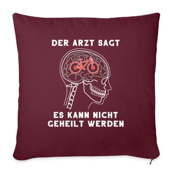 Vélo motrice cadeau motard cyclisme cyclisme - Housse de coussin décorative 45 x 45 cm - bordeaux - Devant
