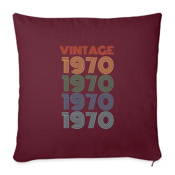 50ème anniversaire 50 ans 1970 cadeau d'anniversaire - Housse de coussin décorative 45 x 45 cm - bordeaux - Devant