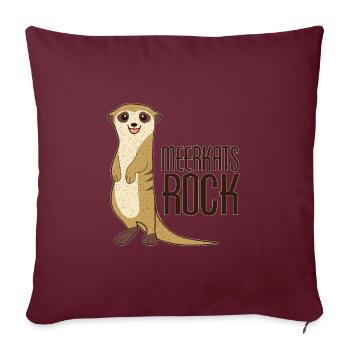 Meerkat Funny Animal Lover Animal Lover Animals - Housse de coussin décorative 45 x 45 cm - bordeaux - Devant