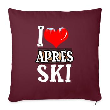 Apres ski - Housse de coussin décorative 45 x 45 cm - bordeaux - Devant