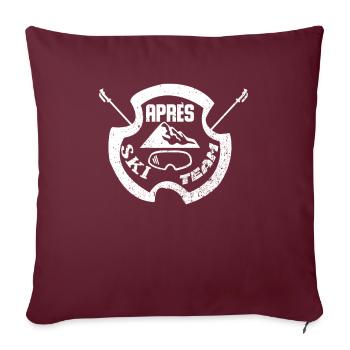 Apres Ski Sprüche Skifahren Ski Snowboard Geschenk - Sofakissenbezug 45 x 45 cm - Burgunderrot - Vorne
