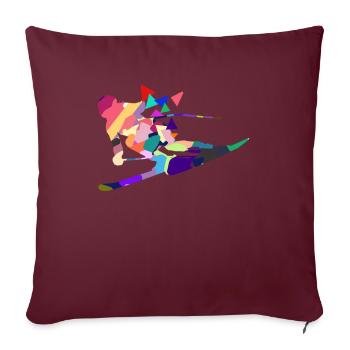 Skifahren - Sofakissenbezug 45 x 45 cm - Burgunderrot - Vorne