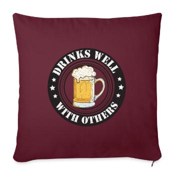 Biergarten Bierflasche Bier Bierzelt Bierkrug - Sofakissenbezug 45 x 45 cm - Burgunderrot - Vorne