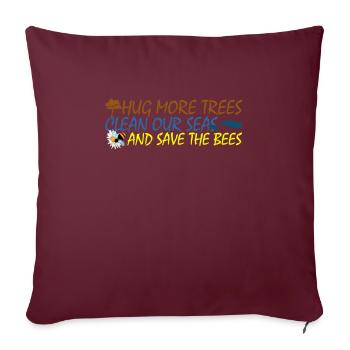 Changement climatique changement climatique protection de la forêt tropicale cadeau - Housse de coussin décorative 45 x 45 cm - bordeaux - Devant