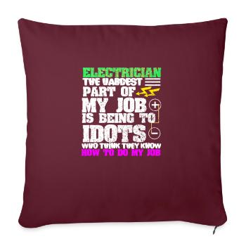 Electrician - Sofa pillowcase 17,3'' x 17,3'' (45 x 45 cm) - burgundy - Front