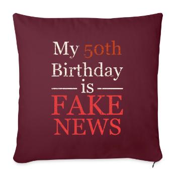 50e anniversaire - Housse de coussin décorative 45 x 45 cm - bordeaux - Devant