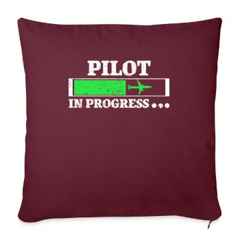 pilote - Housse de coussin décorative 45 x 45 cm - bordeaux - Devant