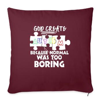 Cadeau de la journée de sensibilisation à l'autisme - Housse de coussin décorative 45 x 45 cm - bordeaux - Devant