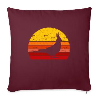 Cockatiel rétro - Housse de coussin décorative 45 x 45 cm - bordeaux - Devant