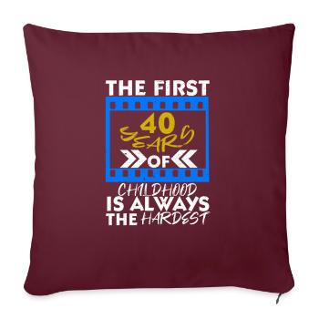 40e anniversaire quarante 1980 80s 40 ans - Housse de coussin décorative 45 x 45 cm - bordeaux - Devant
