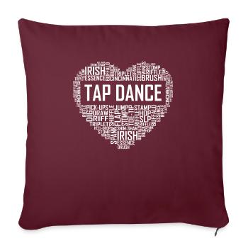 Tap Dance Heart - Housse de coussin décorative 45 x 45 cm - bordeaux - Devant