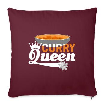 Curry Queen Indisches Essen Indien Reis - Sofakissenbezug 45 x 45 cm - Burgunderrot - Vorne
