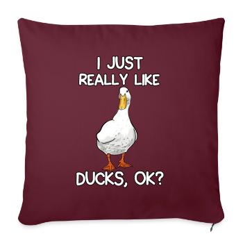 J'aime vraiment les canards - Housse de coussin décorative 45 x 45 cm - bordeaux - Devant