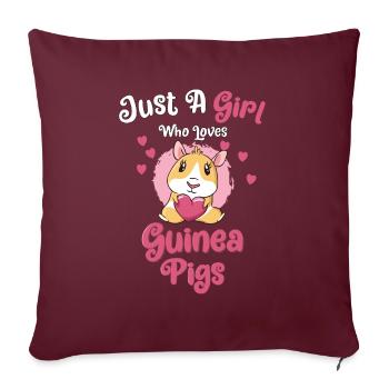 Juste une fille qui aime les cochons d'Inde - Belles - Housse de coussin décorative 45 x 45 cm - bordeaux - Devant