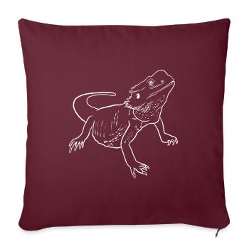 Ligne de dragon barbu - Housse de coussin décorative 45 x 45 cm - bordeaux - Devant